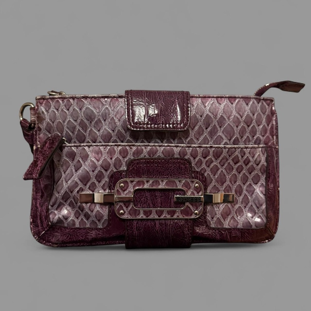 Guess Textured Purple Clutch